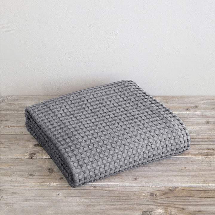 Pachet cuverturi Nima, 100% bumbac, 160x240cm, 220x240cm, 240x260cm, gri