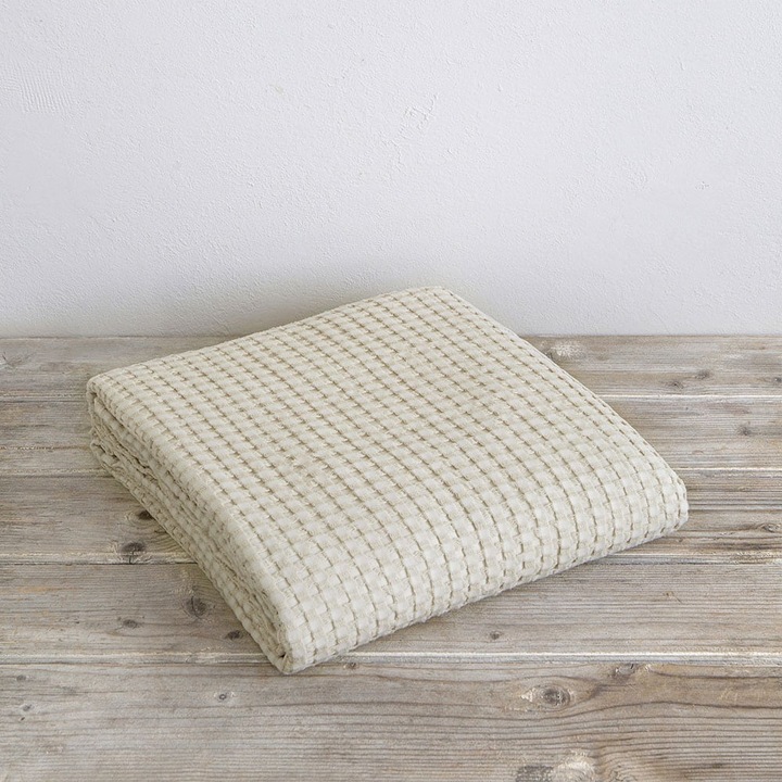 Patura set Nima, 100% bumbac, 160x240cm, 220x240cm, 240x260cm, bej deschis