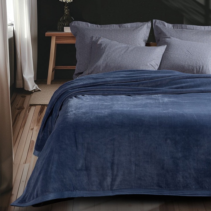 Patura Velosso, Nef Nef Homeware, Poliester, 230x240cm, Albastru