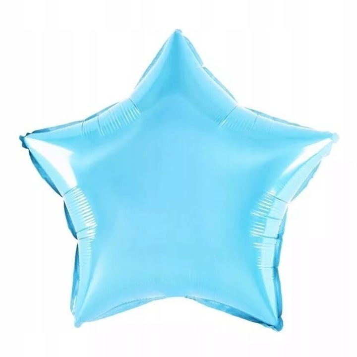 Балон от метално фолио, Flippy, звездна фигура, опростен модел, юбилейна тема, 40 см, индивидуална опаковка, включена сламка, надуване с въздух или хелий, син