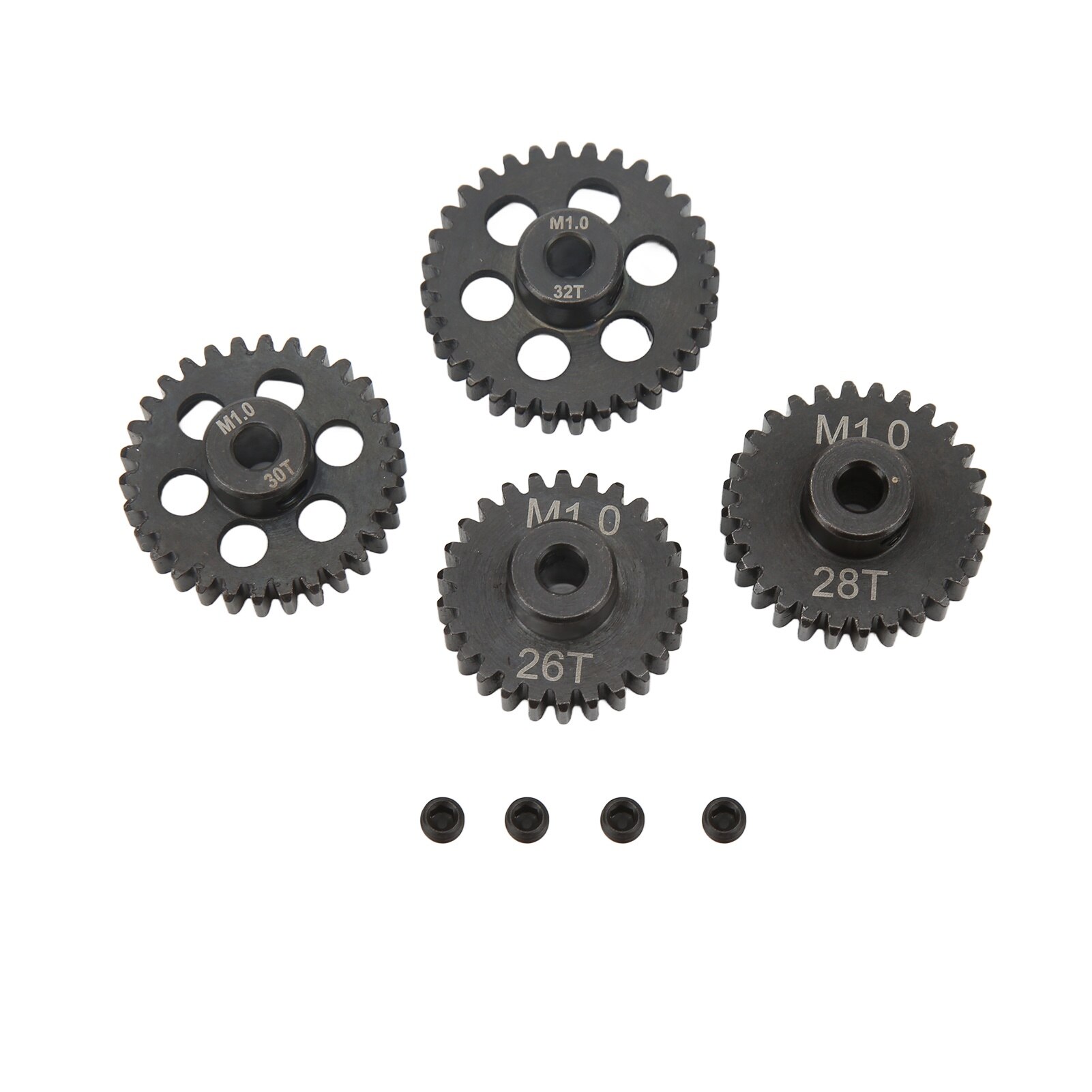 Qucciane様 Set pinioane metalice RC 26T 28T 30T 32T, Mmgoqqt, 5mm, negru