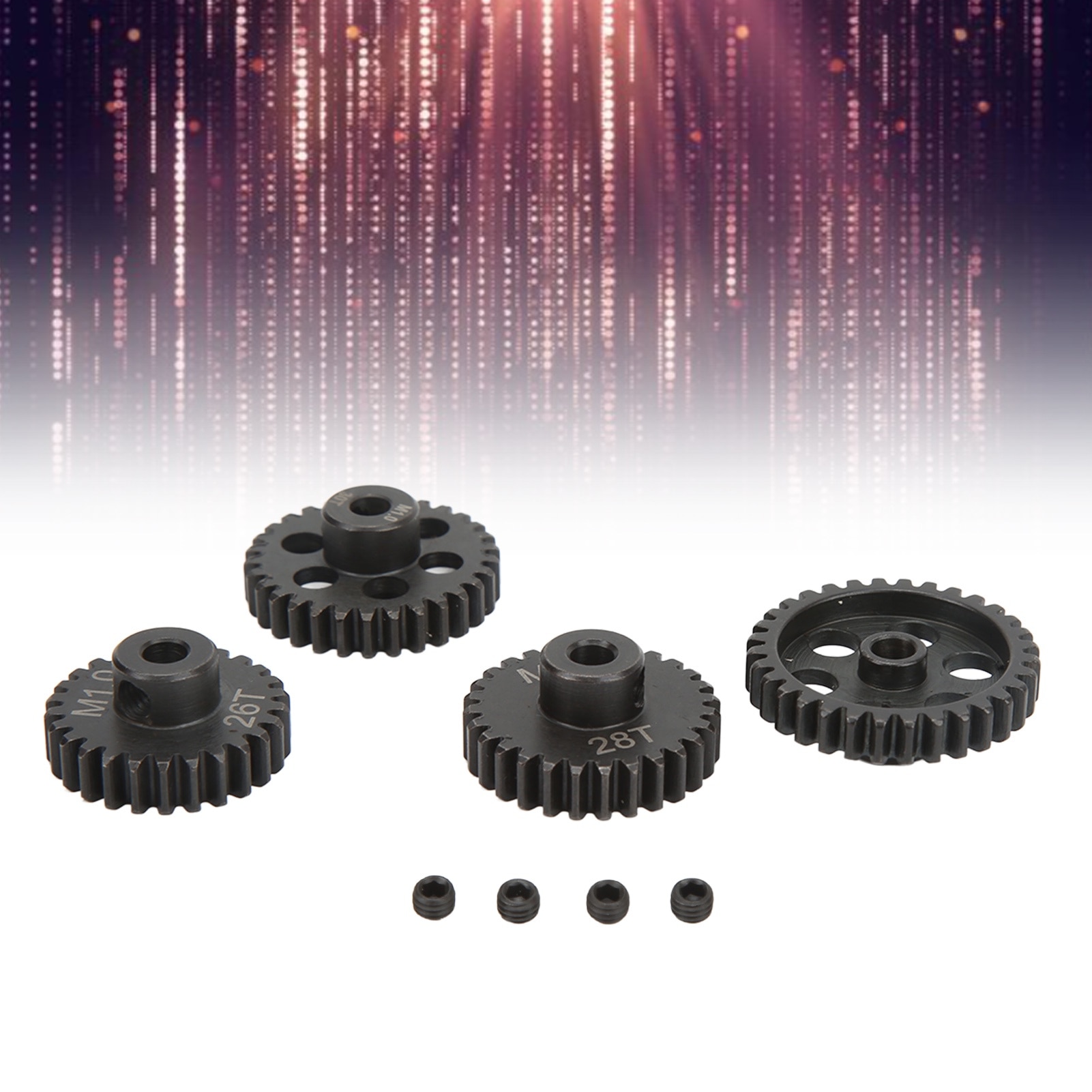 Qucciane様 Set pinioane metalice RC 26T 28T 30T 32T, Mmgoqqt, 5mm, negru