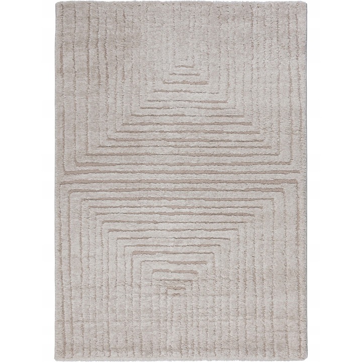 Covor, e-floor, Avalon, Boho, 120 x 170 cm, Poliester, Dreptunghi, Camera de zi, Antiderapant, Compatibil Cu Incalzirea Prin Pardoseala, Durabil, Finisaj De Calitate, Se Va Potrivi Tuturor, Bej