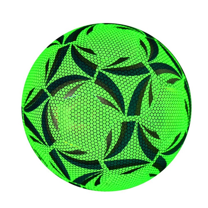 Minge fotbal fluorescent marimea 5, rezistenta, multicolor, 25x25cm