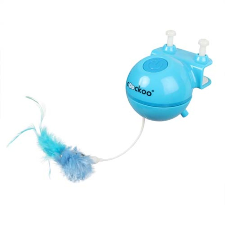 Jucarie interactiva pentru pisici Ebi Coockoo Roxy, laser, 8x8x10,5cm, albastru