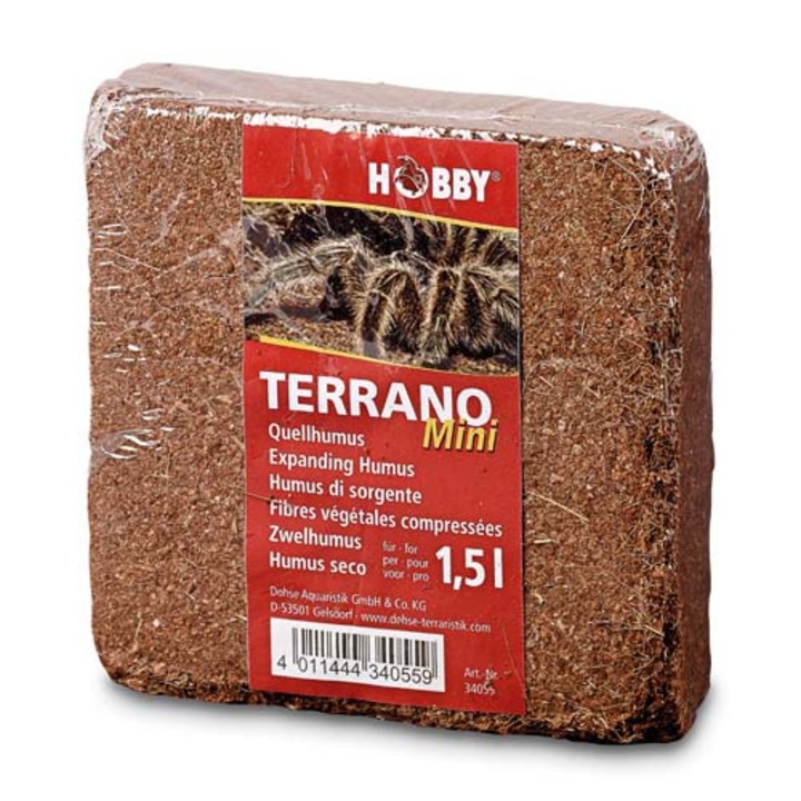 Hobby Terrano asternut Expansibil, Set 1,5l, Culoare Naturala, Substrat pentru Terarii