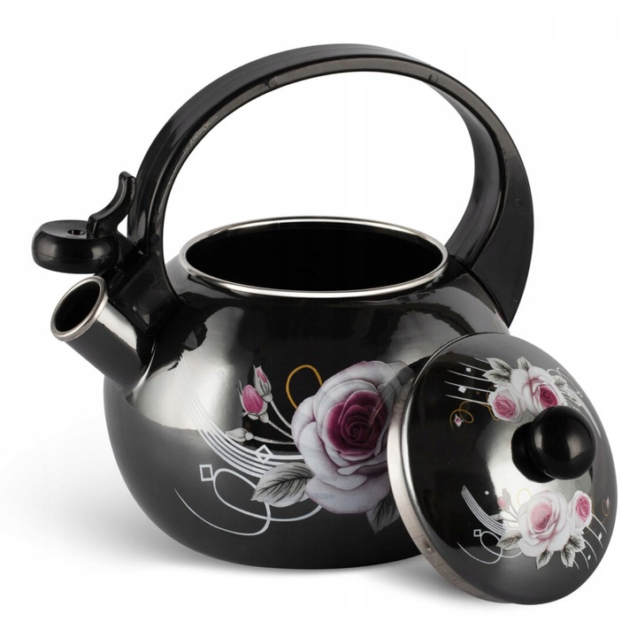 Zománcozott teáskanna, Masterpan, 2,2L, Fekete