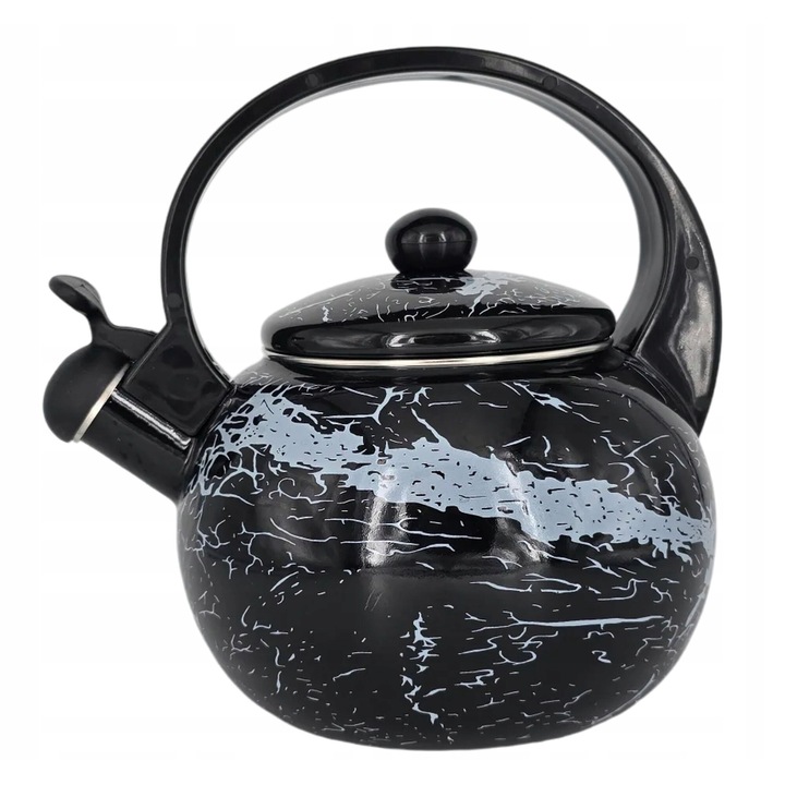 Masterpan zománcozott vízforraló, szénacél, 2,2 l, fekete/szürke