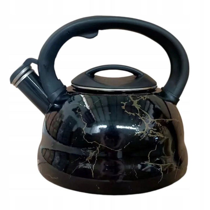 Vízforraló Síppal, Masterpan, 3.3 L, Indukció Gáz, Retro, Zománcozott, Szénacél, Fekete