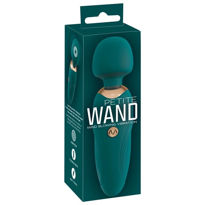 Kompakt vibrátor pálca, You2Toys, Petite Wand, 10 rezgésmód, zöld, 14,5 cm
