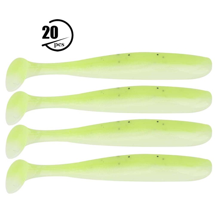 20 darabos 7,5 cm-es Enforose műanyag horgászcsali készlet, halakhoz