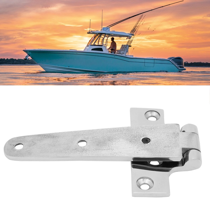 Hosszan záródó, rozsdamentes acél T-alakú zsanérok, korrózióálló, 76x152 mm, csónak szett