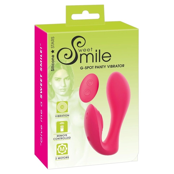 G-pont vibrátor csikló stimulálóval, Sweet Smile, 10 mód, 12,8 cm, szilikon, újratölthető