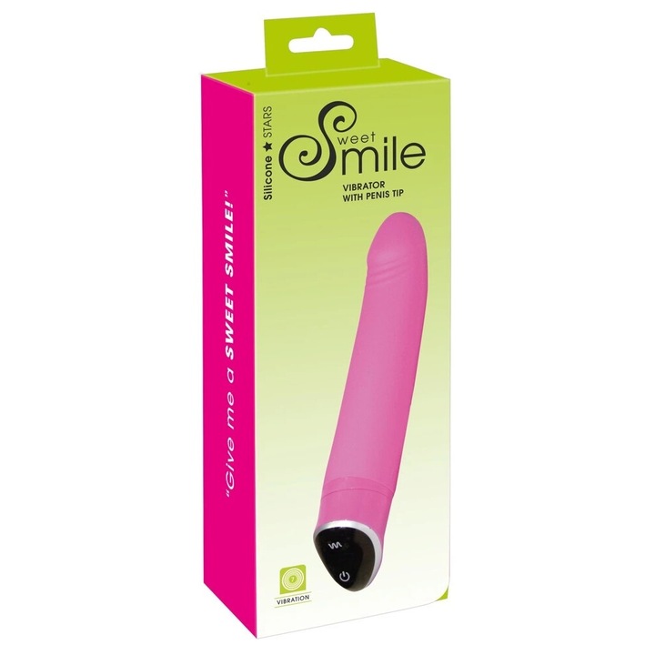 Vibrator roz Pink, Sweet Smile, 7 moduri de vibratie, 22x3,8cm