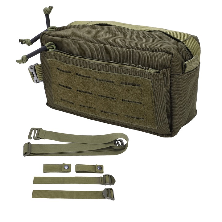 Jormftte sporttáska, Molle, 1000D nylon, vízálló, 27x16x6cm, zöld