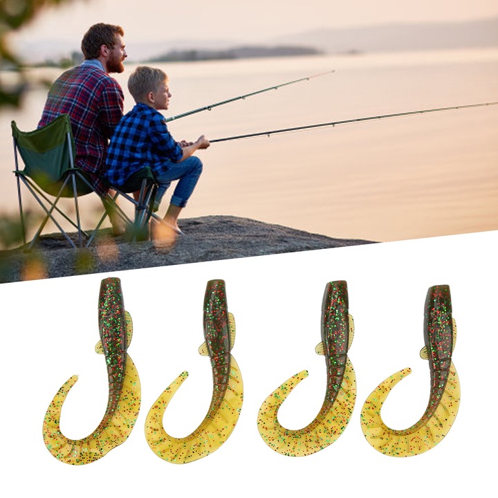 Jormftte horgászúszók, 4 darabos szett, PVC, 57g súly, édesvízhez, zöld