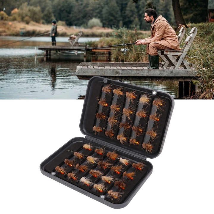 Jormftte 40 db-os műcsali készlet rozsdamentes acélból tárolódobozzal, többszínű, 82g