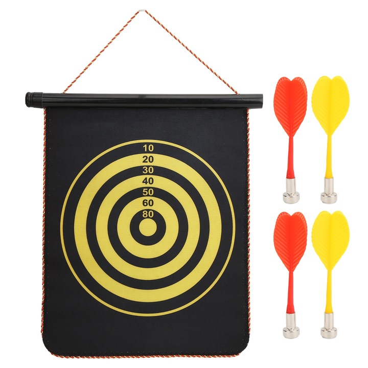 Jormftte mágneses dartstábla, 15 hüvelyk, 44x35.5cm, 4 nyíllal