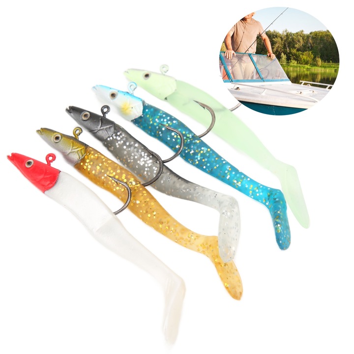 Jormftte műcsali készlet, 11.5cm, PVC, szénacél horoggal