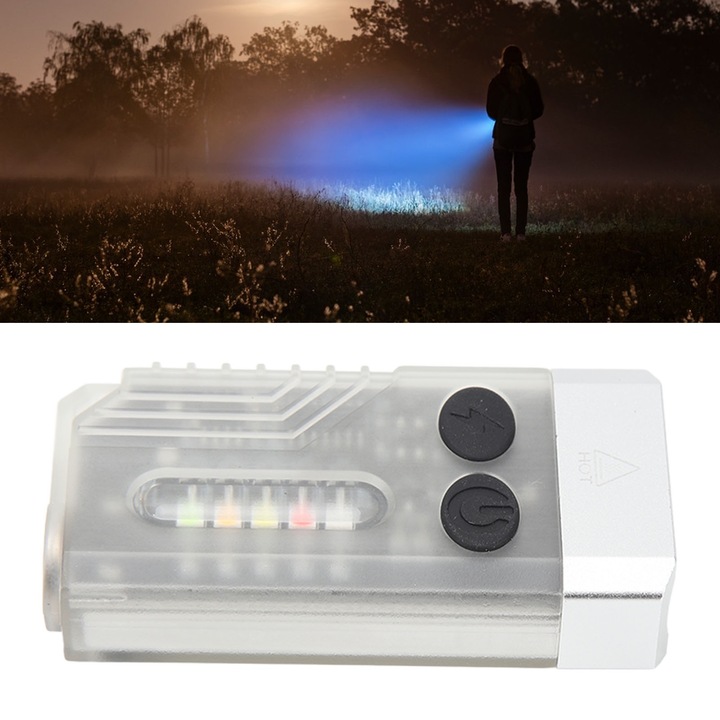 Фенер Jormftte EDC, 1000 LM, виолетова светлина 365nm, с магнит, размери 35x15x67mm