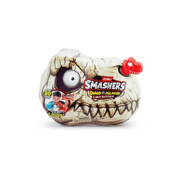 Set Jucarii Interactive Zuru Smashers S5 Dino Island Mini Kranio Tyrannosauros, 4 dinozauri, multicolor
