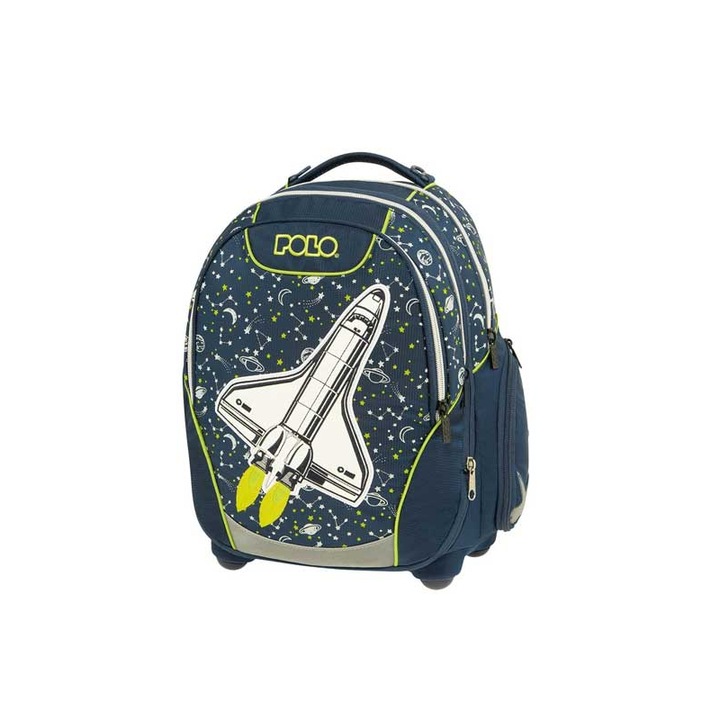 Ghiozdan Trolley Polo, 25L, 2 compartimente, impermeabil, 43x30x20cm