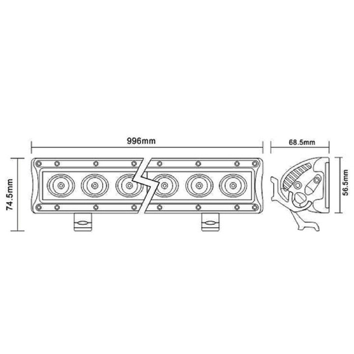 LED бар за кола офроуд 120W/12V-24V, 10 800 лумена, 40"/100 см, комбиниран лъч 8°/120°