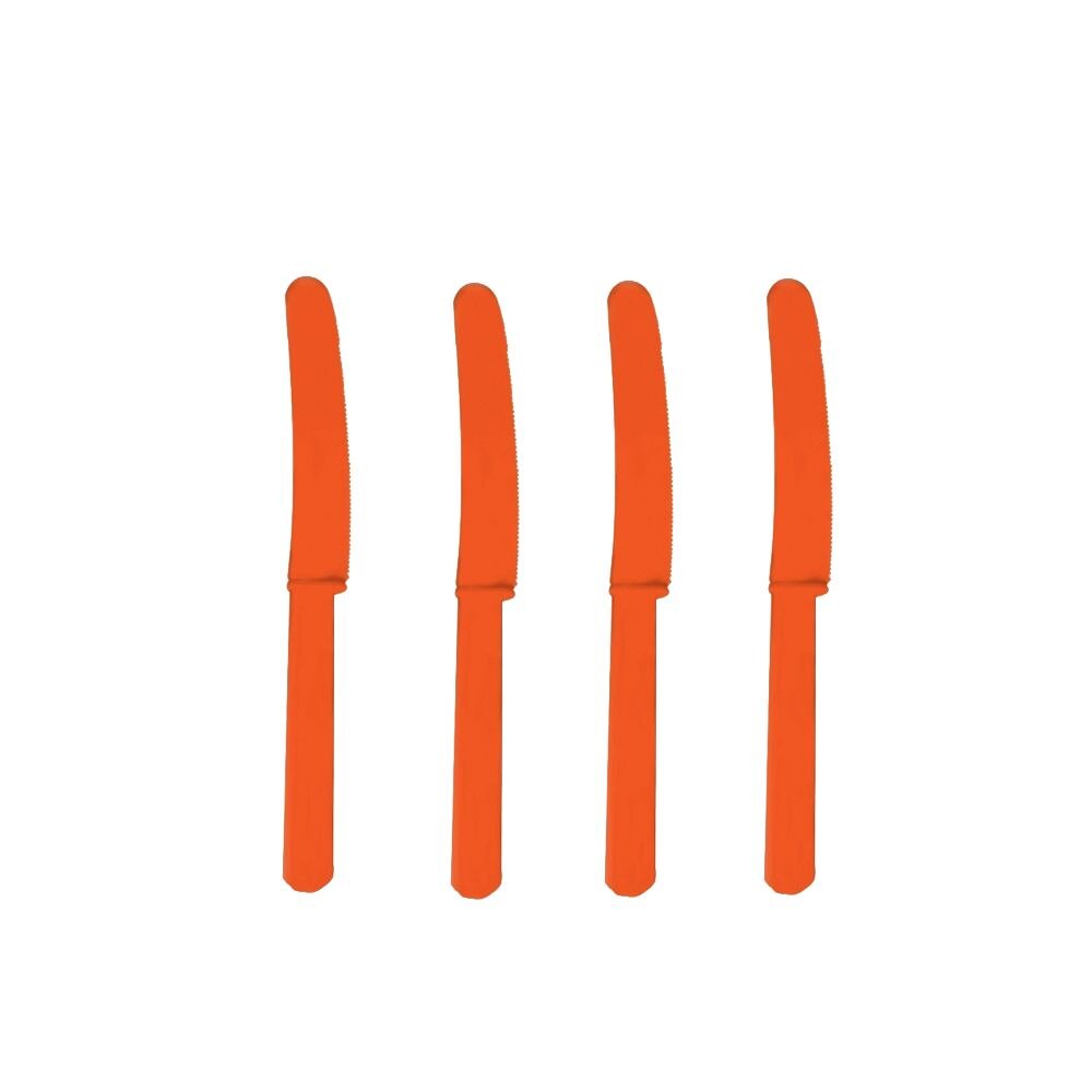 Cutite plastic portocalii, Amscan, 10 buc