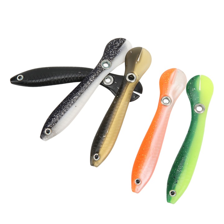 Комплект 5 изкуствени примамки, Enforose, 10см, 3D, силикон, многоцветни