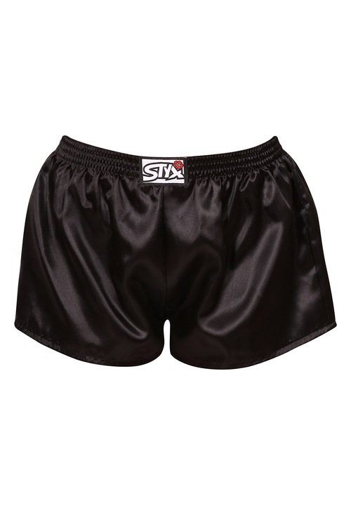 Pantaloni scurti dama Styx satin, confortabili, sexy, negru