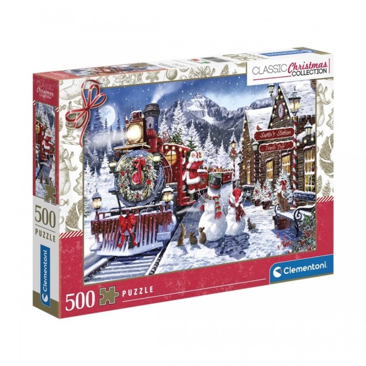 Karácsony Train Station 500 db-os puzzle Clementoni