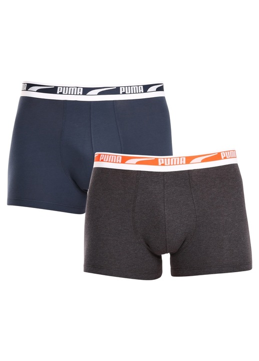 Set 2 perechi boxeri barbati 701221416 007, Puma, Bumbac, Negru/Albastru, M INTL