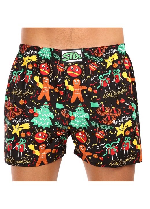 Boxeri scurti barbati Styx, cauciuc, multicolor, 3XL INTL