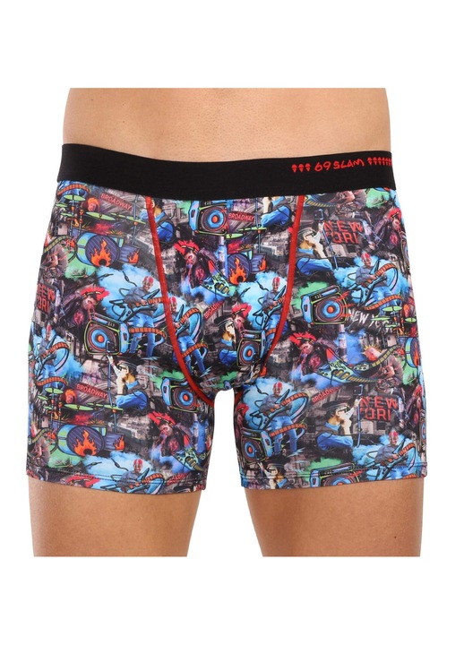 Boxeri barbati MBYPBK-PO, 69SLAM, Microfibra, Multicolor, M INTL