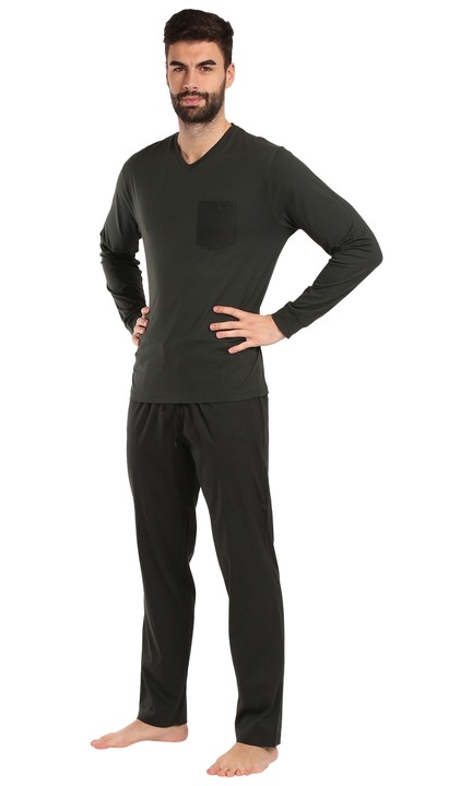 Pijamale barbati, Nedeto, Bumbac, Negru, NP007