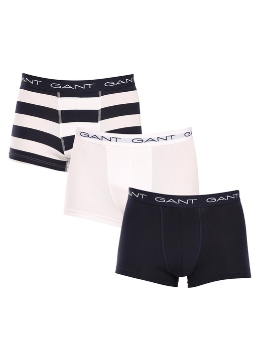 Set 3 perechi boxeri barbati 902343323-433, Gant, Bumbac, Negru/Alb