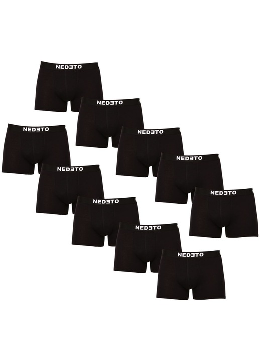 Set 10 perechi de boxeri Nedeto, negru, bumbac/elastan