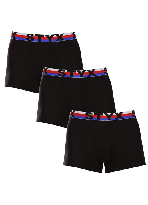 Set 3 perechi boxeri barbati 3G1960, Styx, Bumbac, Negru