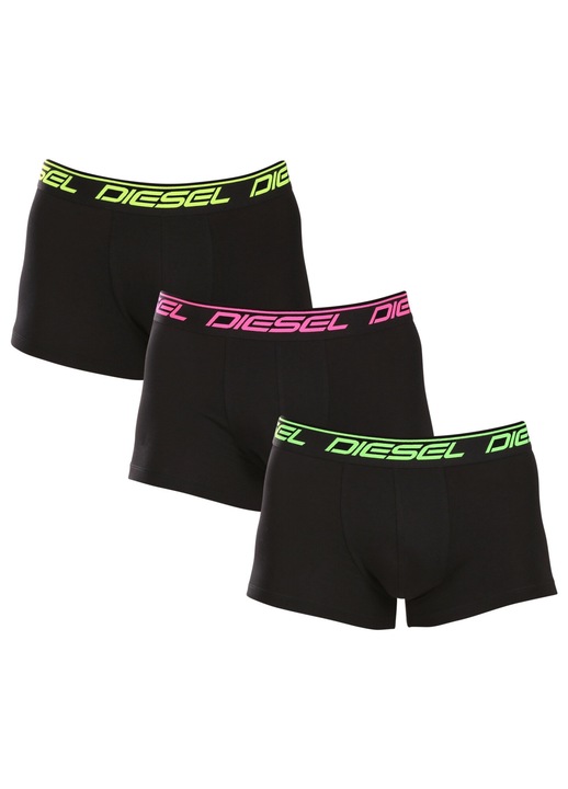 Set 3 perechi boxeri barbati 00ST3V-0AMAF-E6818, Diesel, Bumbac/Elastan, Negru, M INTL