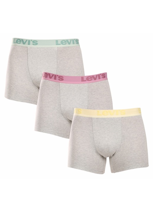 Set 3 perechi boxeri barbati 905045001 025, Levi's, Sintetic, Gri