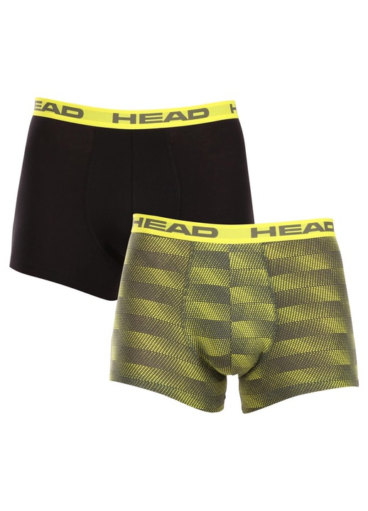 Set 2 perechi boxeri barbati 701226610 001, HEAD, Sintetic, Negru/Galben