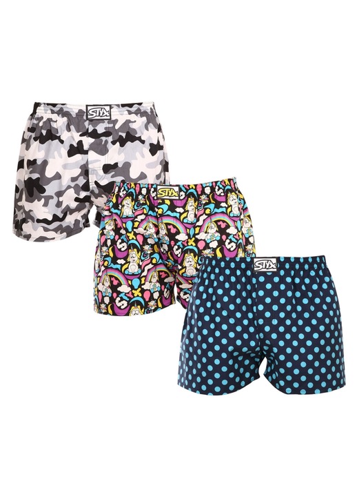 Set 3 perechi boxeri barbati 3A11871, Styx, Bumbac, Multicolor