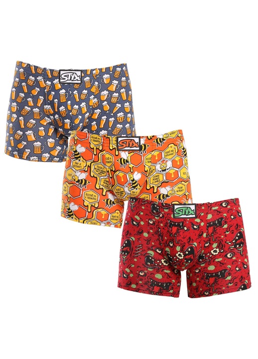 Set 3 perechi boxeri barbati, Styx long art, multicolor (3F13714, Multicolor, L