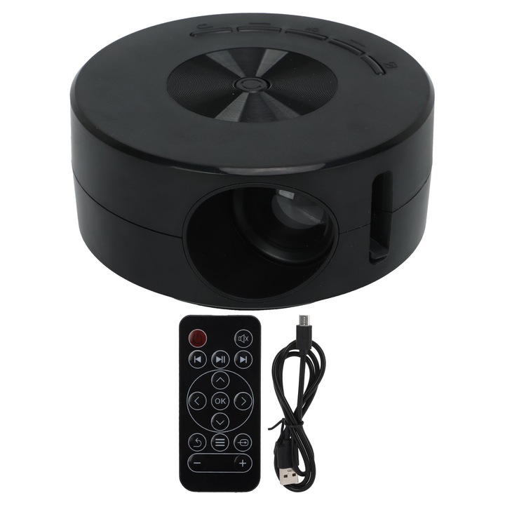 Mini videoprojektor, longziming, 1920x1080, távirányító, USB-tápellátás, hordozható méret