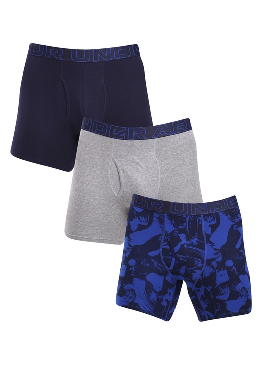 Set 3 perechi boxeri barbati 1383890 400, Under Armour, Elastan, Albastru/Gri