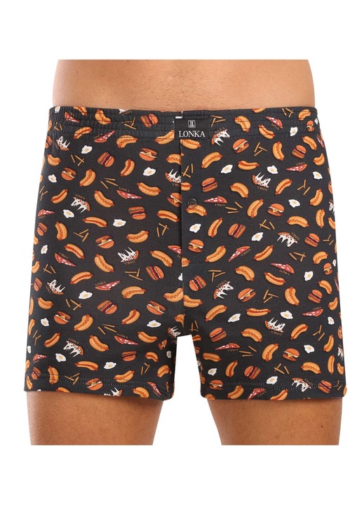 Boxeri barbati Karlos-fastfood, Lonka, Bumbac, Multicolor