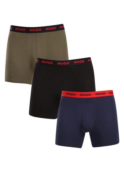 Set 3 perechi boxeri barbati 50517886 966, HUGO, Bumbac/Elastan, Multicolor, L INTL