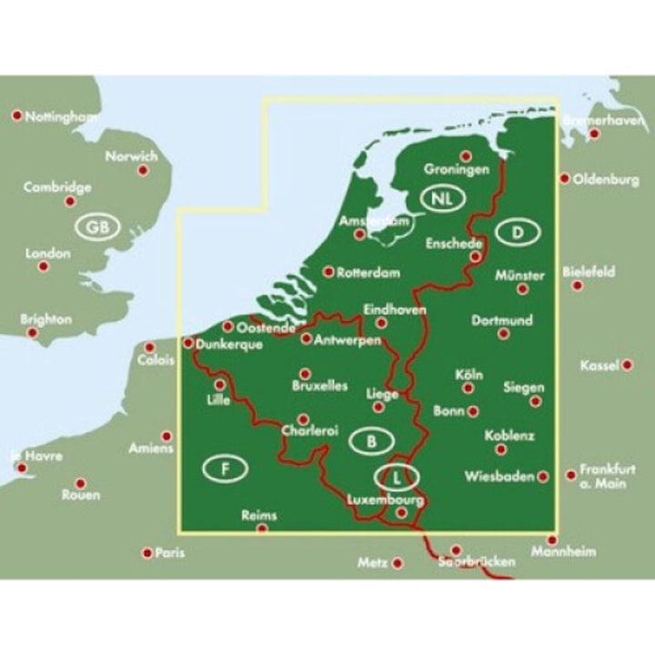 Пътна карта Белгия, Холандия, Люксембург 1:500 000, Freytag & Berndt, твърди корици, 130x255 мм