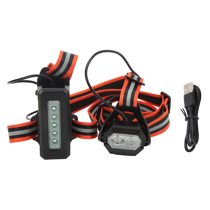 Лампа за бягане на гърди Jormftte, презареждаща се с USB, водоустойчива IPX4, 400-500LM, регулируема, 2200mAh
