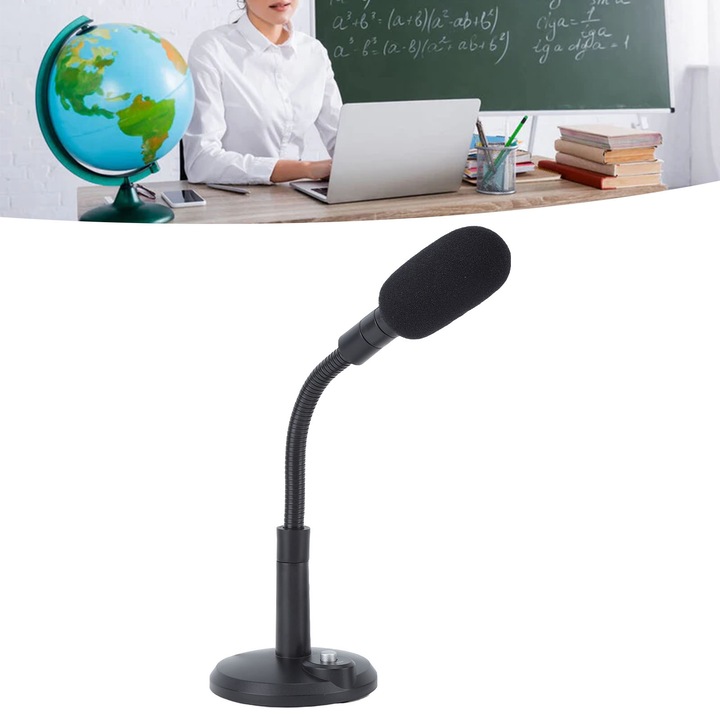 Vezetékes mikrofon 360 fokos irányított felvétel Nagy érzékenység Tiszta hang Asztali számítógép PC mikrofon 3,5 mm